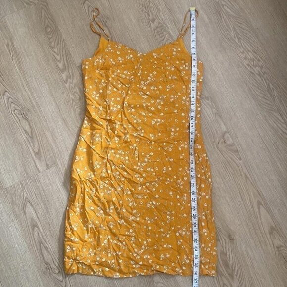 ICHI Floral Yellow Dress Sz 42 Cottagecore Spring Slip Dress - Picture 9 of 11